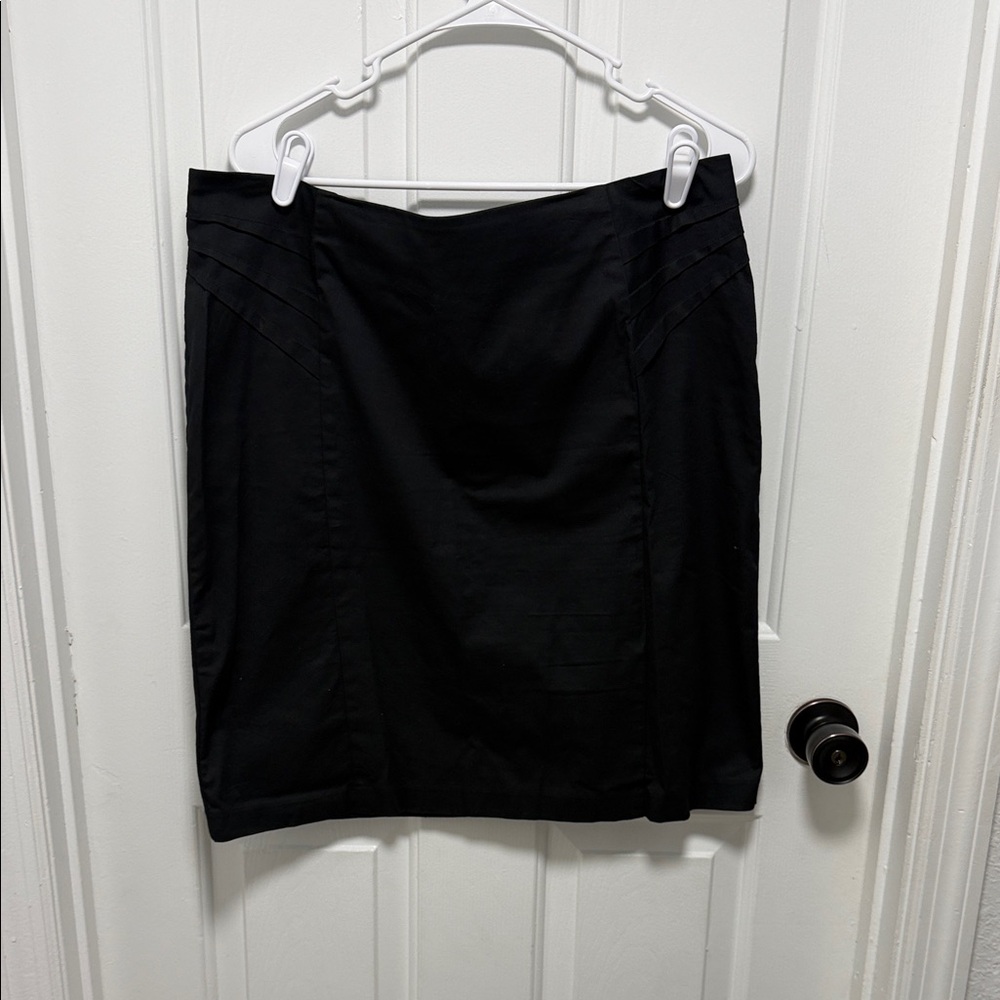 New York & Company Black Pencil Skirt with Panel Detail